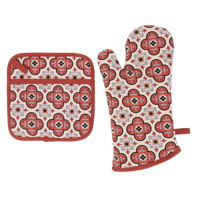 Flora Green Mitten and Pot Holder Combo – LiLi Homes