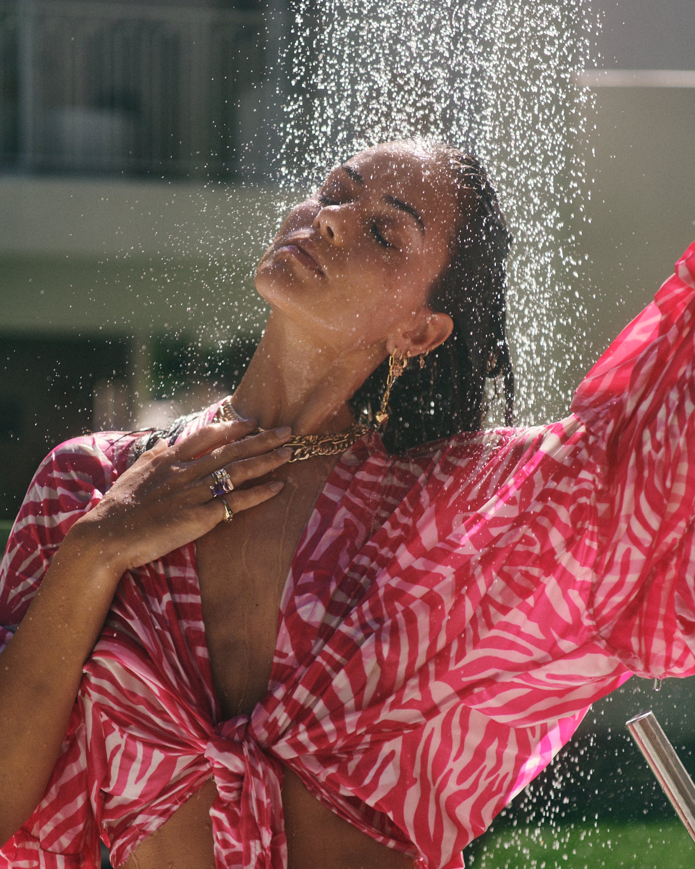 Pippa The Label Game Changer Campaign Shoot Cabarita Casa Campana Summer Coco Top in Bam bam Print Pink Zebra 