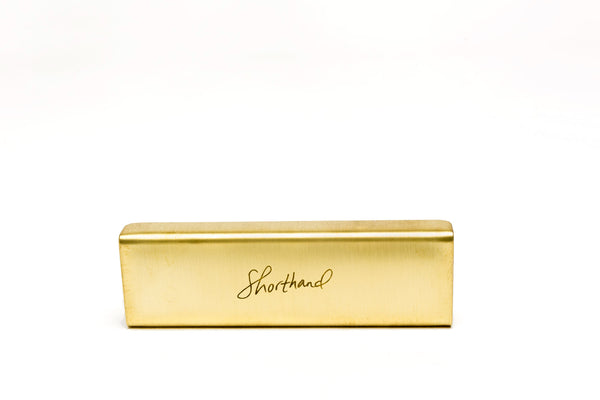 Brass Business Card Holder – Shorthand