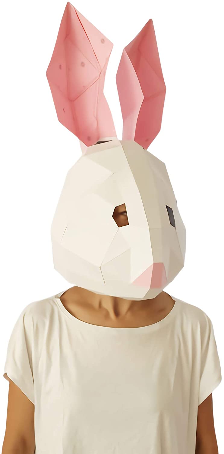 うさぎマスク かぶりもの 動物おもしろかわいい手作りペーパークラフト 大人用 ウサギ被り物 知育玩具 仮装衣装 Extreme Shopkt