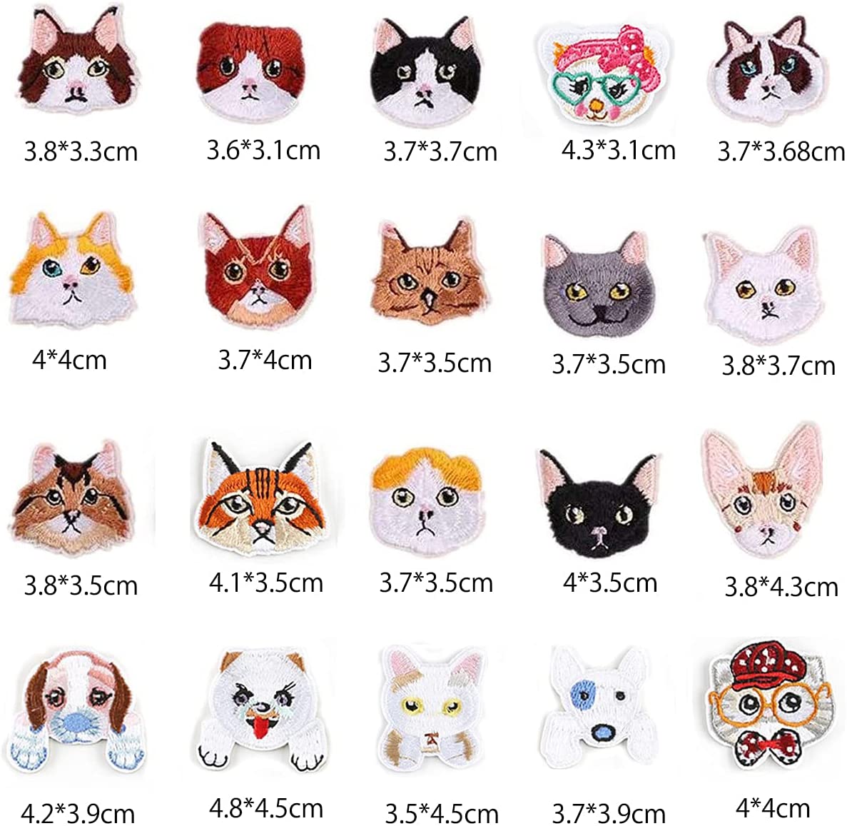 可愛い犬 猫 枚入り ワッペン 刺繍 アップリケ アイロン ワッペン パッチ 刺しゅうワッペン 可愛い 動物 Diy 飾り 男の子 女の子 入園 ギフト