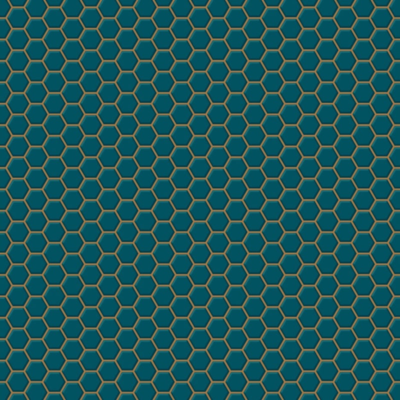 Sierra Teal Hexagon Lattice Wallpaper
