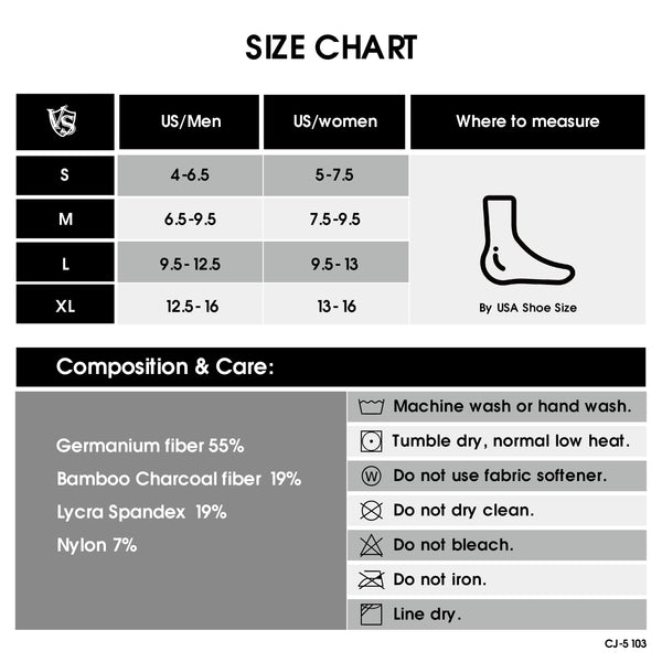 compression ankle sleeve size chart