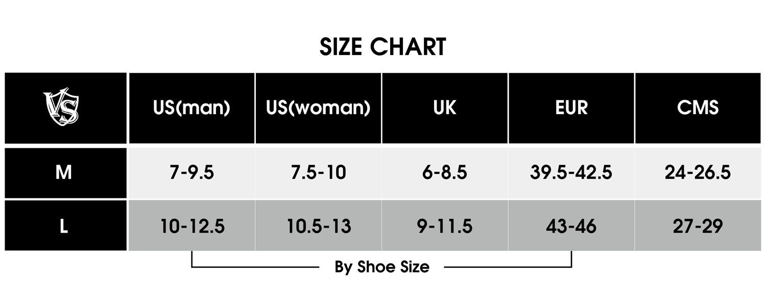 dress socks size chart