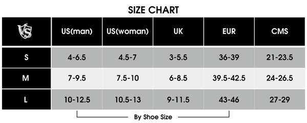 Diabetic Socks (Short) size chart