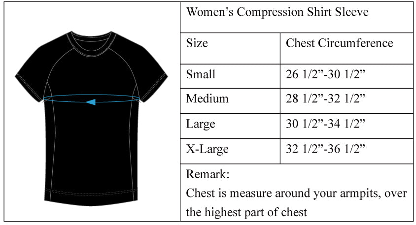 Woman's Compression shirt sleeve size