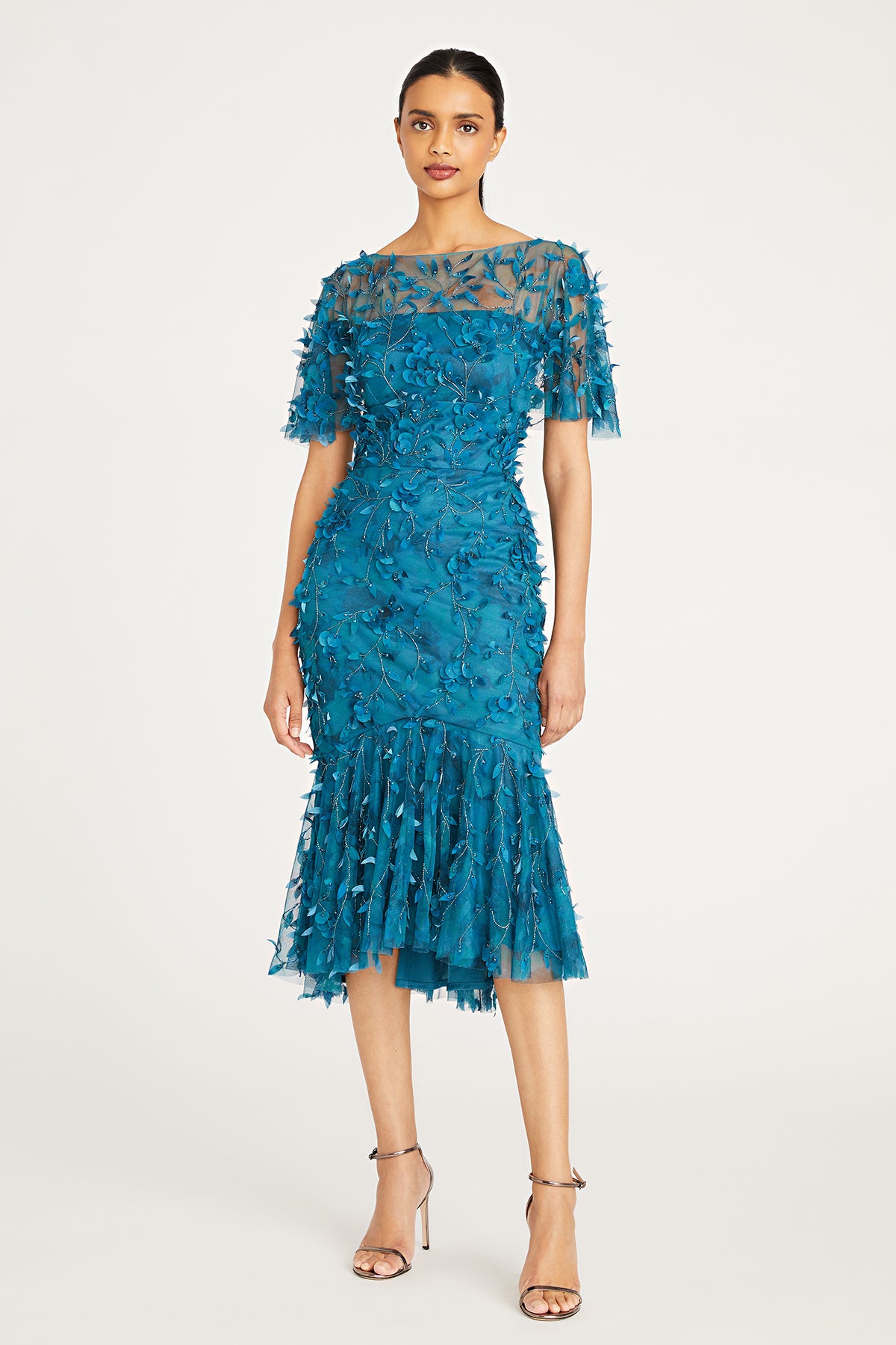 Buy Ivanka Lace V Neck Midi Dress - Forever New