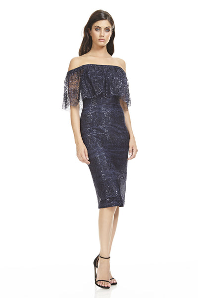 Metallic Lace Cocktail Dress – THEIA