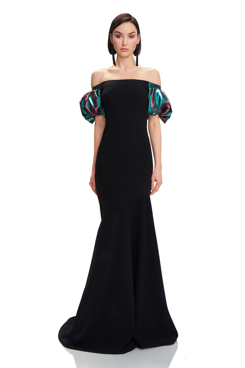 theia off the shoulder mermaid gown