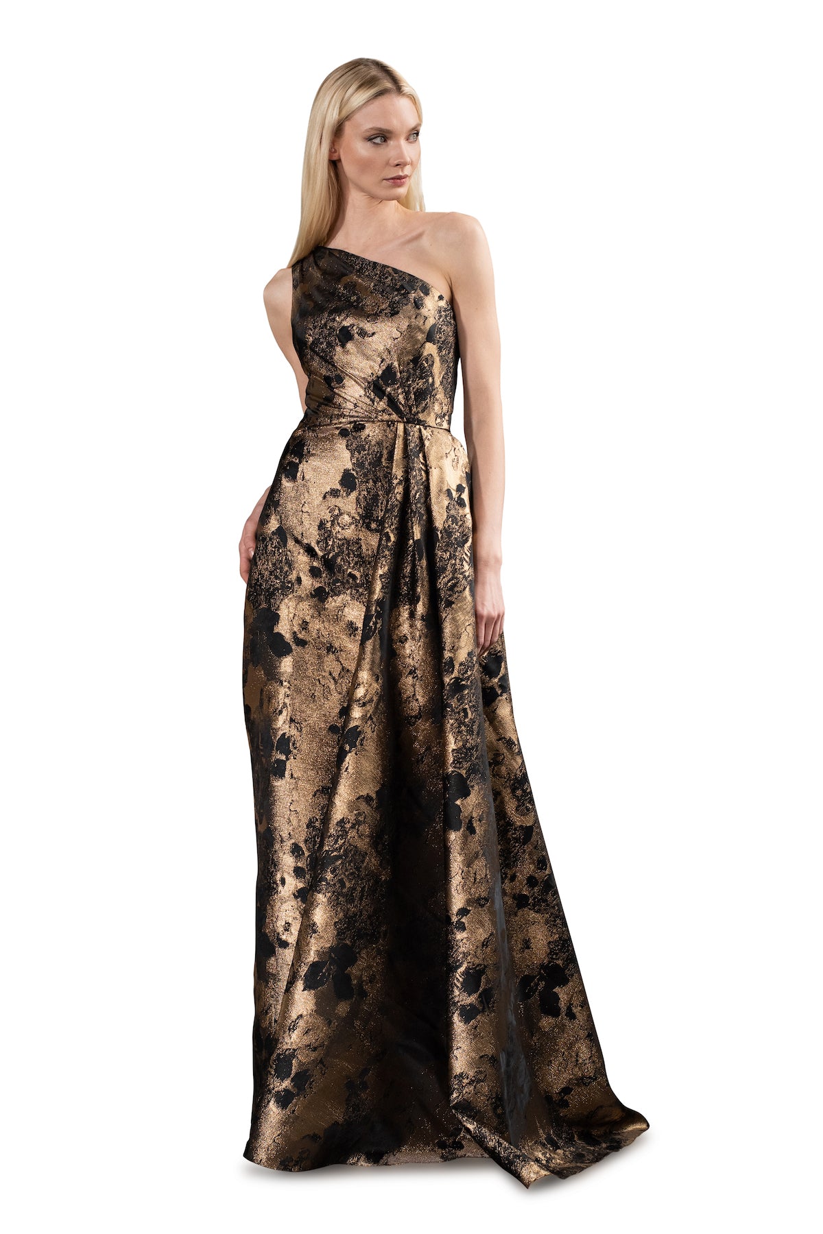 black gown with gold