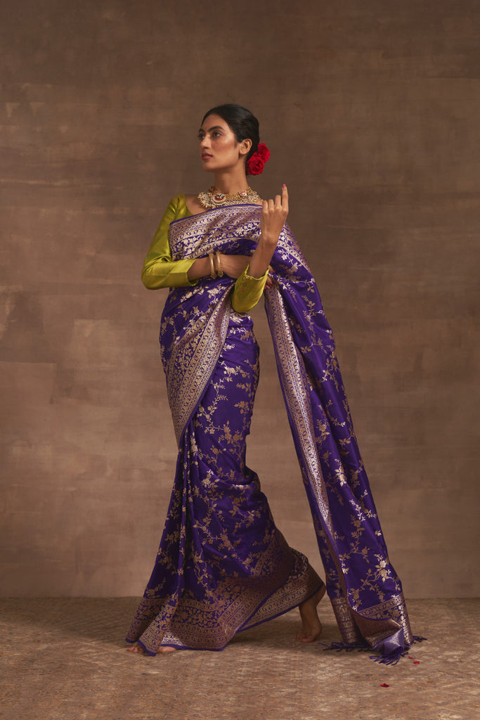 Embroidered Georgette Saree in Grey : SGPN1104