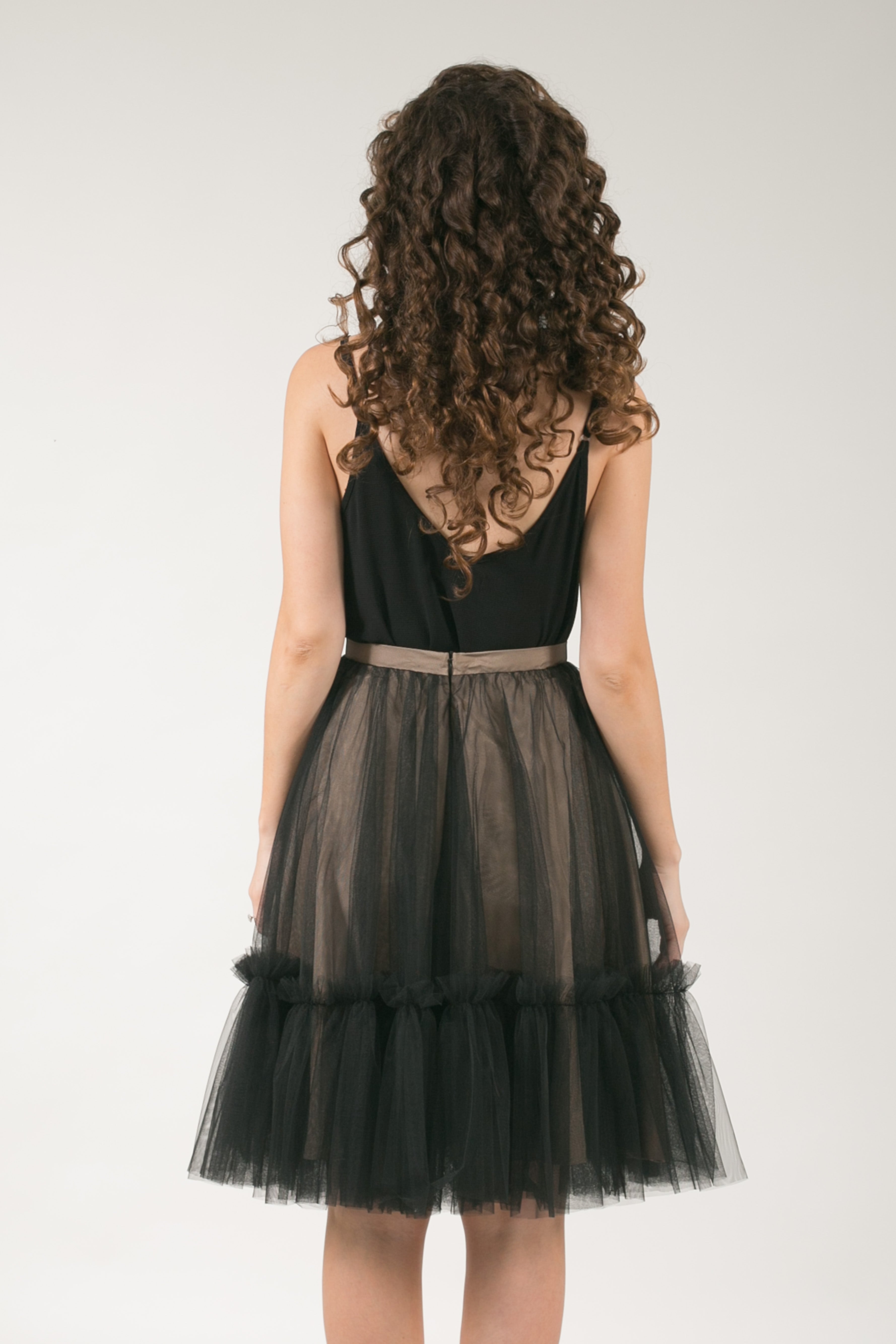 The Skylar Ruffle Black Tulle Skirt Space 46 7161