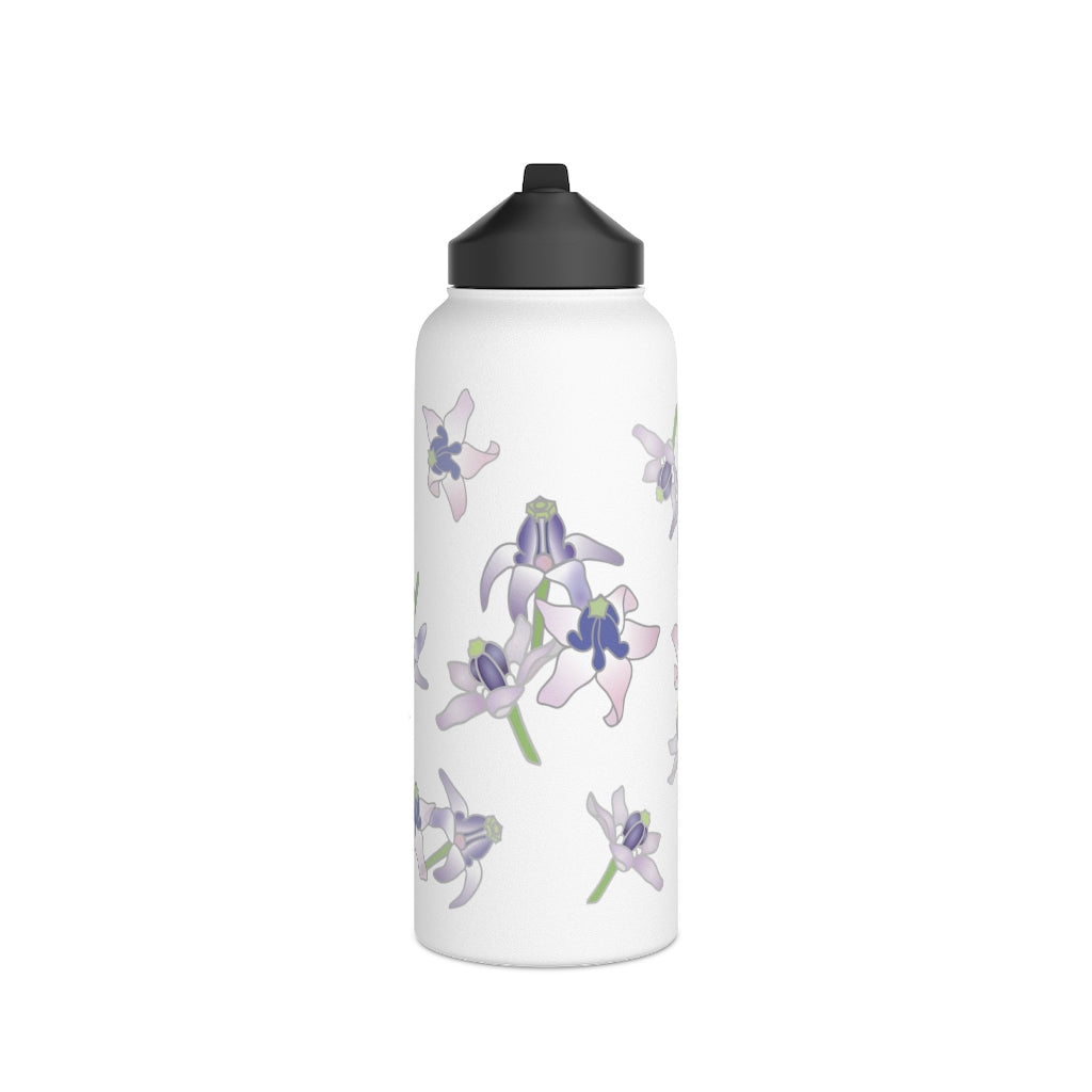 Water Bottle, 3 sizes, Stainless Steel with Sip Straw- Crown Flower Fl –  Island Digital Imagers Medley