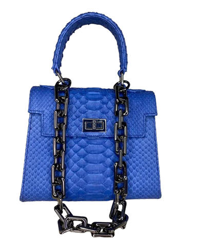 blue satchel bag