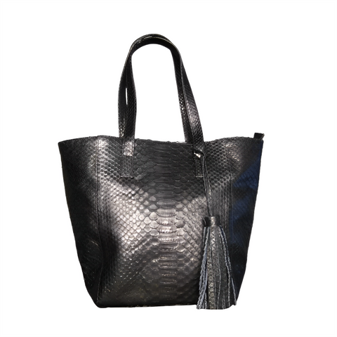 black python leather bag