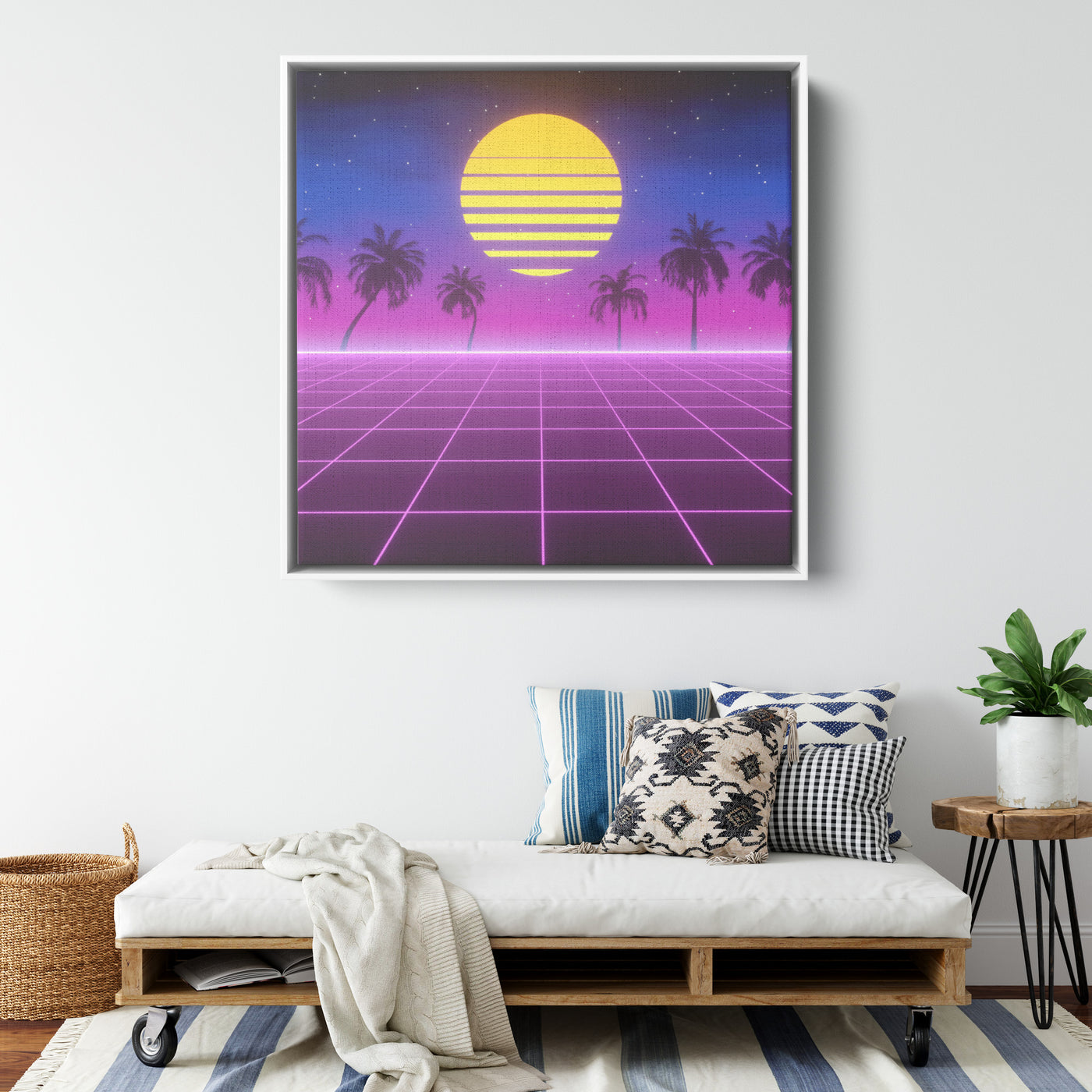 1980's Styled Sun 3 | Framed Canvas Print