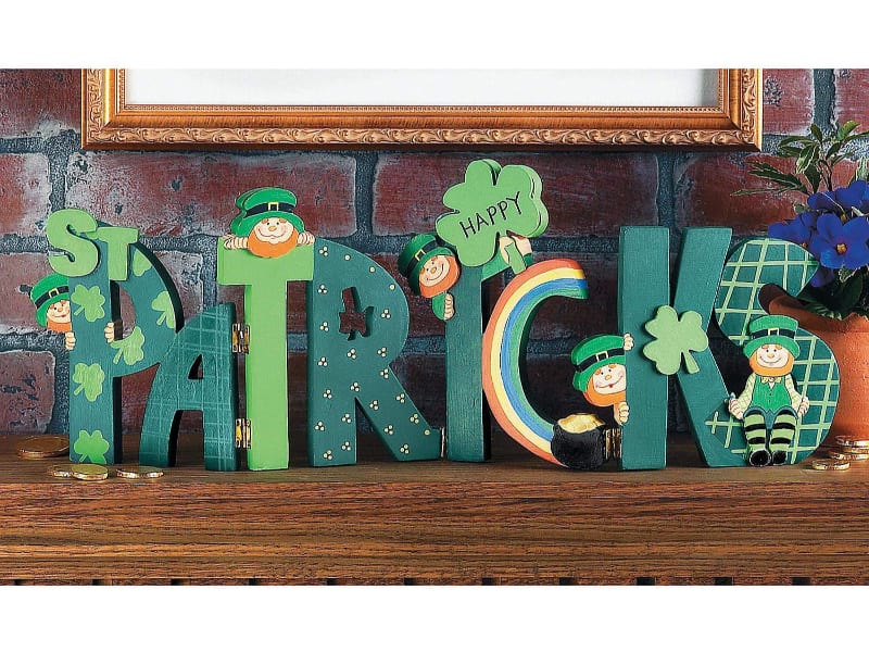  St. Patrick’s Day Mantle and Table Decor (Hand Painted)