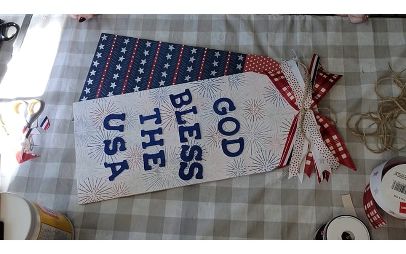 God bless the USA door tag and other crafting supplies