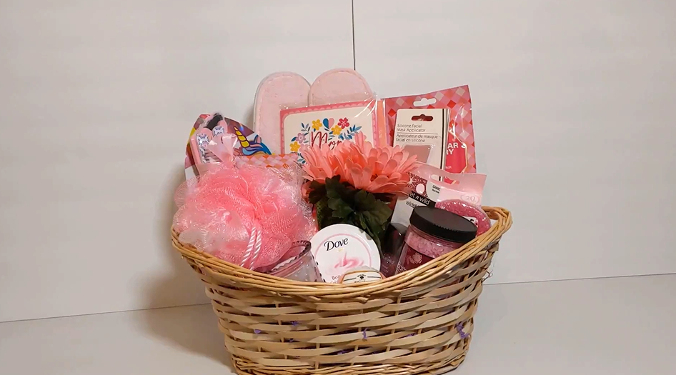a foot spa-inspired gift basket filled with pampering treats for the feet