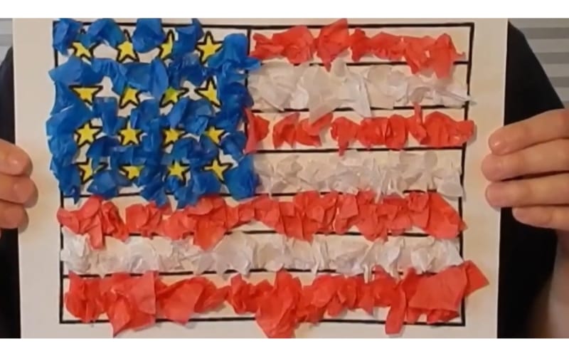  tissue paper Memorial Day flag 