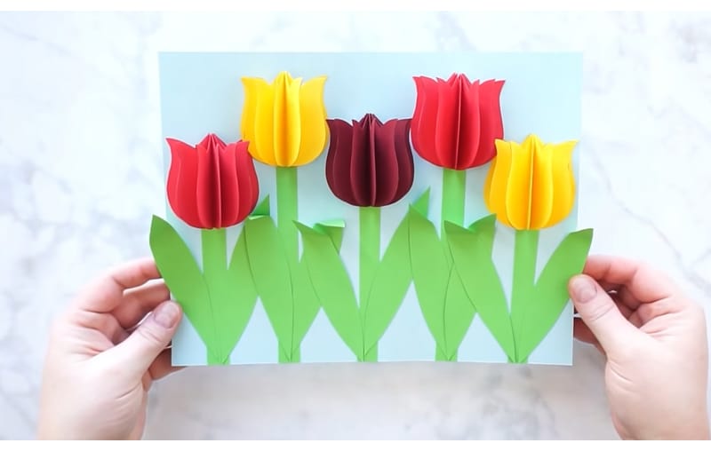  3D Cinco de Mayo flowers (tulip) to decorate your cards 