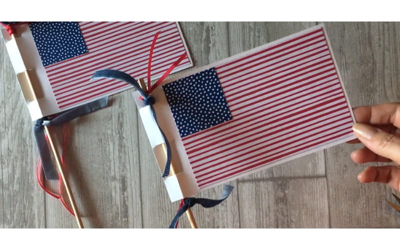  American flag made from cardstock to use for the Memorial Day parade