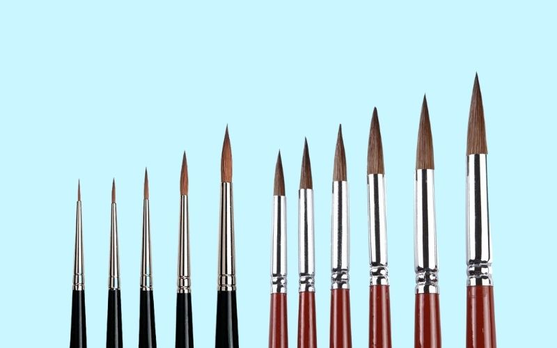 Sable oil paint brushes