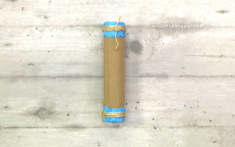 DIY rainstick made from corrugated cardboard