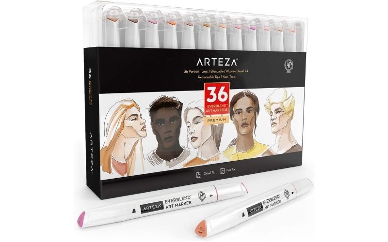 26 Colors Skin Tone&Hair Art Markers, Shuttle Art Dual Tip Alcohol Based  Flesh-Color Marker Pen Set Contains 1 Blender Perfect for Kids & Adults  Portrait,Comic, Anime, Manga, Illustration. 