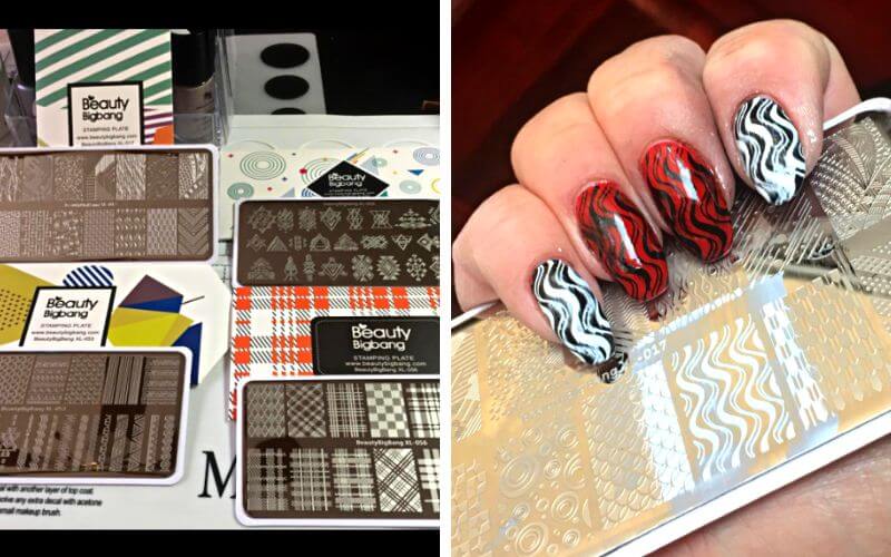 BEAUTYBIGBANG  Nail Stamping Plate and nails with design