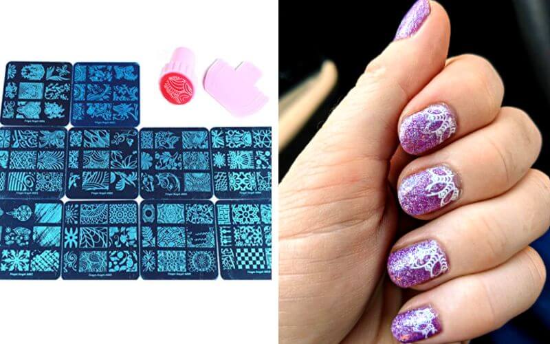 BeautyLeader Nail Stamping Plates and nails with design