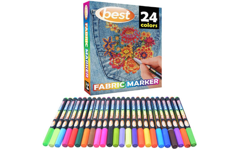 Fabric Markers Pen 32 Colors Permanent Fabric Paint Pens Art Markers Set - Fine Tip Child Safe & Non- Toxic for Canvas Bags T-shirts Sneakers