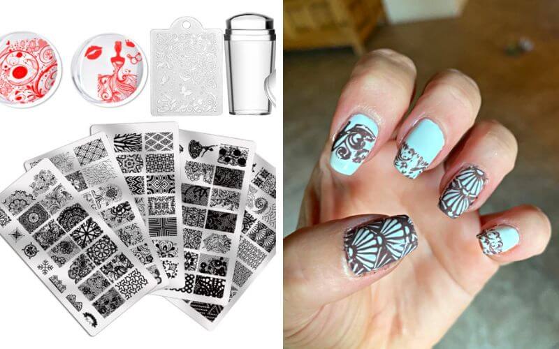 Biutee Nail Stamping Plate set and nails with design