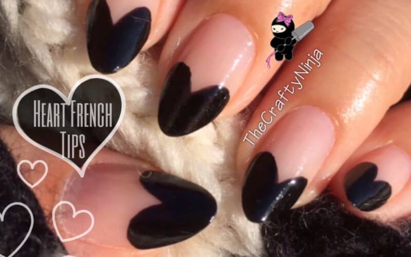 Black Heart French Tips