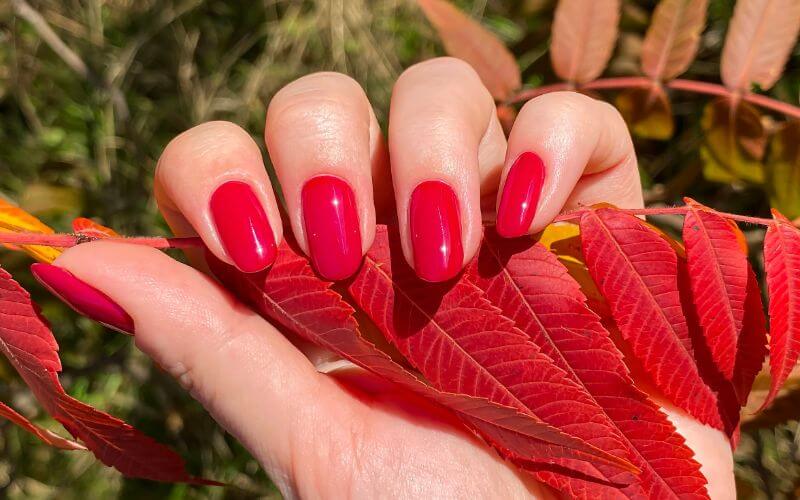 Bright Red Nails Design