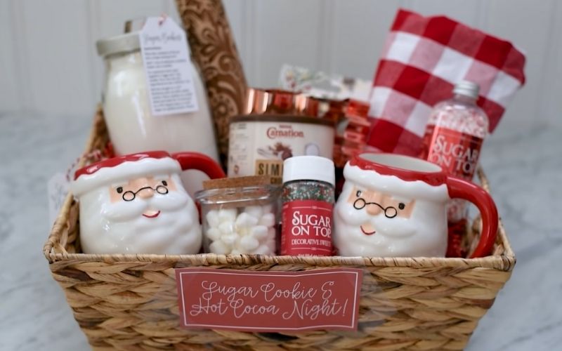 Christmas Basket for Hot Cocoa Lovers