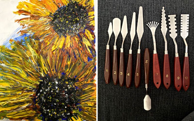 Leuceiy Palette Knife Set for Acrylic Wooden Painting