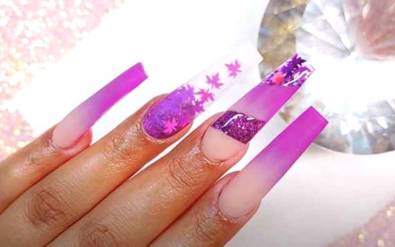 Matte Purple Autumn Nails