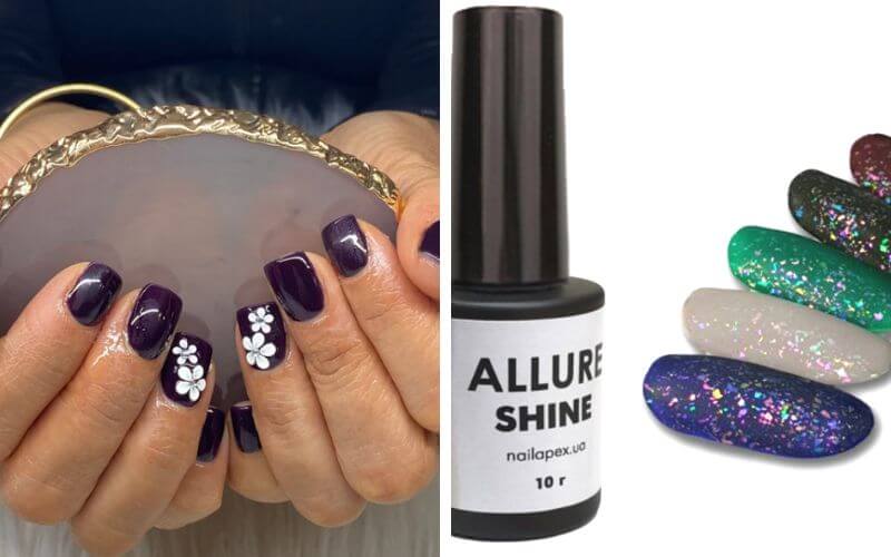 NailApex Allure Shine Velvet Matte Top Coat with Flakes