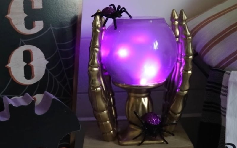 Night light made from a fishbowl and candelabra