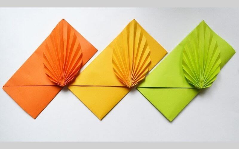 Origami Leaf Envelopes