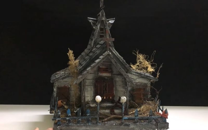 Popsicle Stick Witch Cottage