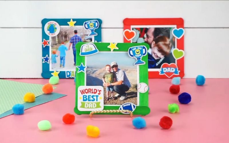 Popsicle and sticker frame
