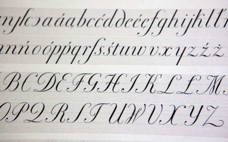 faux calligraphy alphabet