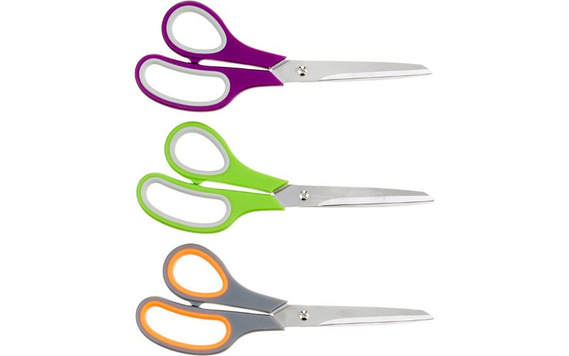 Three scissors in three different colors
