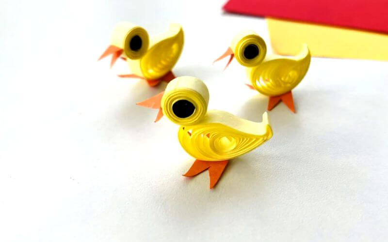 paper-quilled chicks