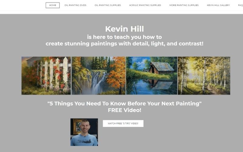 Website banner of Paint With Kevin