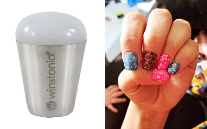 Winstonia Nail Art Stamper and nails with design