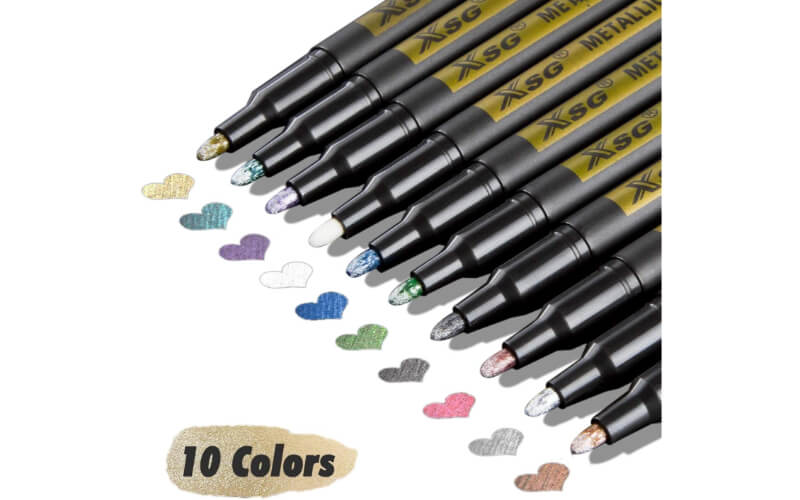  Dyvicl Metallic Marker Pens - Set of 10 Medium Point