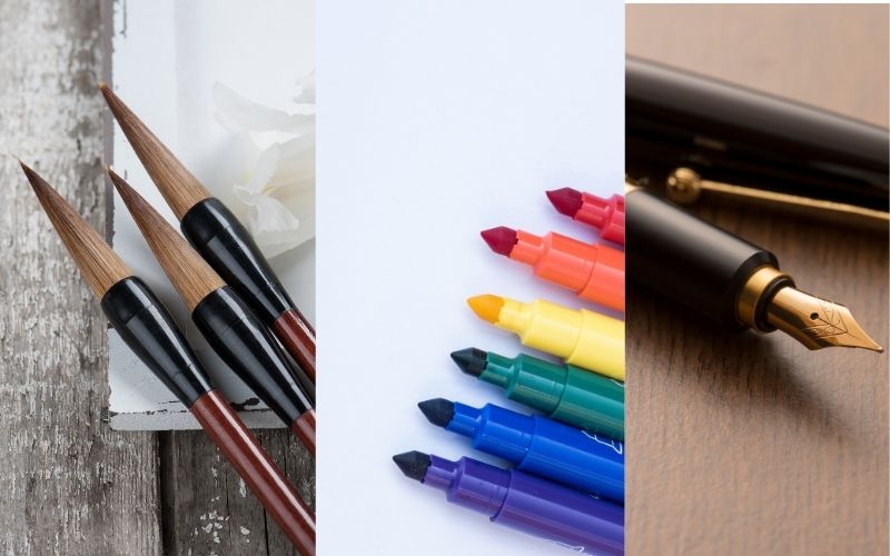 different kinds of pens